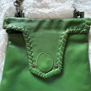 NWOT! Beautiful handcrafted leather bag with snakeskin accent. One of a kind!